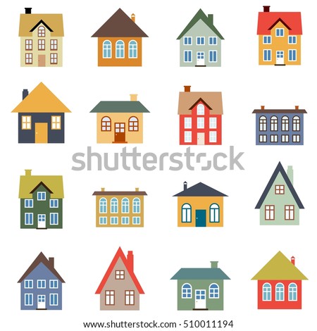 House vector set - simple home illustration collection.