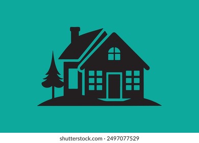house vector silhouette art illustration