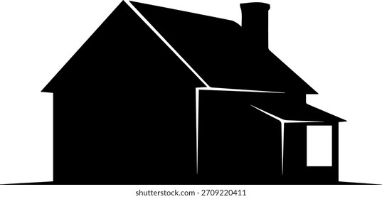 Diseño de ilustración de silueta de Vector de casa