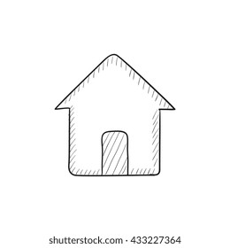 Icono de esbozo del vector de la casa aislado en el fondo. Icono dibujado a mano en la Casa. Icono de boceto de casa para infografía, sitio web o aplicación.
