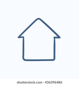 House vector sketch icon isolated on background. Hand drawn House icon. House sketch icon for infographic, website or app.