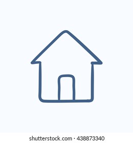 House vector sketch icon isolated on background. Hand drawn House icon. House sketch icon for infographic, website or app.