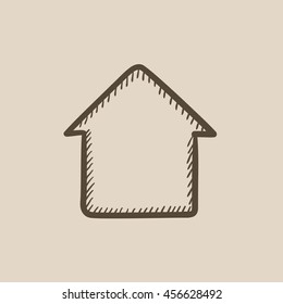 House vector sketch icon isolated on background. Hand drawn House icon. House sketch icon for infographic, website or app.