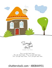 House vector vector stock  / Home sweet home design card 