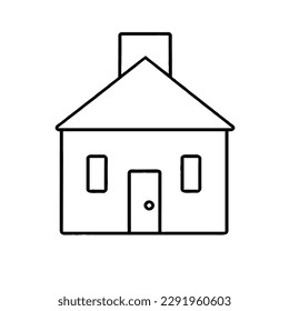 House Vector Style in Black and White Line Art Drawing EPS