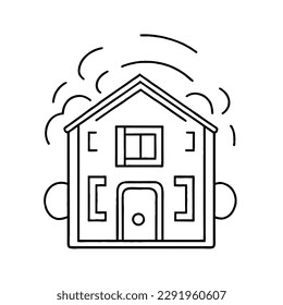 House Vector Style in Schwarz-Weiß-Linie Art Zeichnen EPS