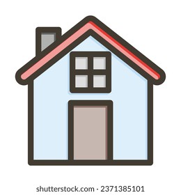 House Vector Thick Line Filled Colors Icon For Personal And Commercial Use.

