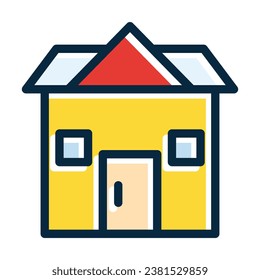 House Vector Thick Line Filled Dark Colors Icons For Personal And Commercial Use.
