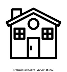 House Vector Thick Line Icon For Personal And Commercial Use.
