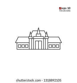 House - vector thin line icon on white background. Symbol for web, infographics, print design and mobile UX/UI kit. Vector illustration, EPS10.