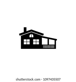 house with veranda icon. Element of travel icon for mobile concept and web apps. Thin line house with veranda icon can be used for web and mobile. Premium icon