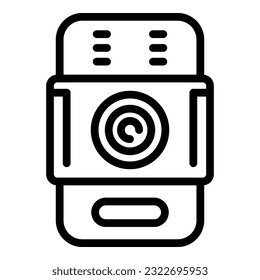 House video intercom icon outline vector. Control entrance. Camera security