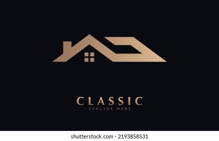 house or villa vector logo monogram template