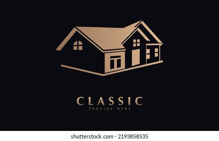 house or villa vector logo monogram template
