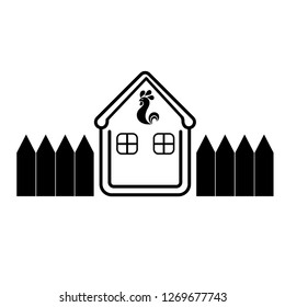 House in the Village Flat Design Vector illustration design - home sweet home