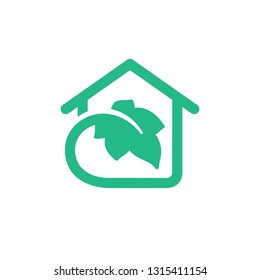 House vine eco nature home logo