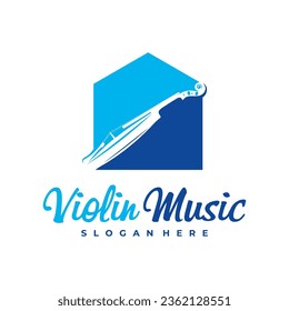 House Violin logo design Template. Creative Violin logo vector illustration.