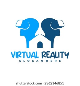 Design-Vorlage für das virtuelle Reality-Logo des Hauses. Creative Virtual Reality Logo, Vektorgrafik.