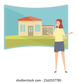 House Virtual Tour Icon Cartoon Vector. Online Video. Walk Gallery