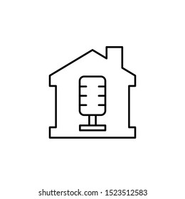 House, voice, microphone icon. Simple outline vector of smart home set for UI and UX, website or mobile application