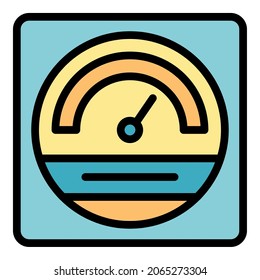 House voltage regulator icon. Outline house voltage regulator vector icon color flat isolated