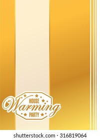 House Warming Party Gold Card Background Sign Illustration Design Graphic