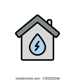House, water, drop icon. Simple color with outline vector elements of aqua icons for ui and ux, website or mobile application