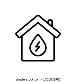 Haus, Wasser, Schlagsymbol. Einfache Linie, Umrisslinien, Vektorelemente von Aqua-Symbolen für i und ux, Website oder mobile Anwendung