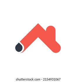 House with water drop logo. Protective roof, waterproof icon design