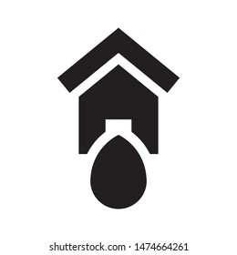 House with water drop logo template vector home plumbing icon design