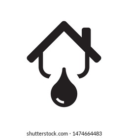 House with water drop logo template vector home plumbing icon design