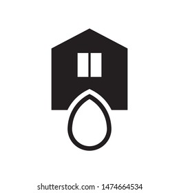 House with water drop logo template vector home plumbing icon design