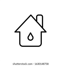 House water icon logo in outline style