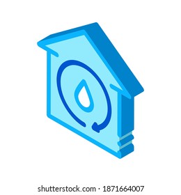 house water icon vector. isometric house water sign. color isolated symbol illustration