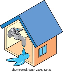 Casa con problema de fuga de agua