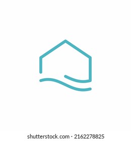 house water wave hipster vintage logo vector icon illustration