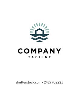 House wave logo icon vector template.eps