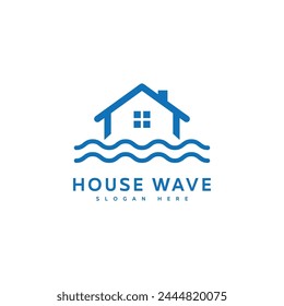 House wave vector logo design abstract