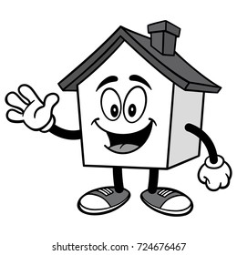 House Waving Illustration