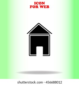 House web icon. Black illustration on white background