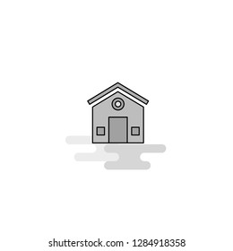 House Web Icon. Flat Line Filled Gray Icon Vector