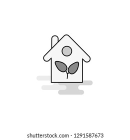 House Web Icon. Flat Line Filled Gray Icon Vector