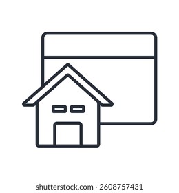house website icon collection .design style with background
