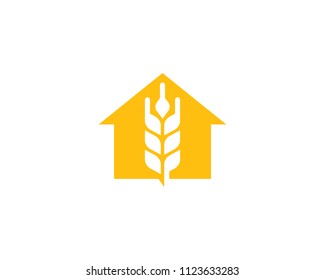 House Wheat Icon Logo Design Element
