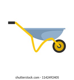 House wheelbarrow icon. Flat illustration of house wheelbarrow vector icon for web isolated on white
