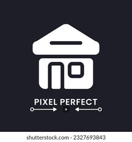 House white solid desktop icon. Real estate. Home construction. Homeownership program. Pixel perfect, outline 4px. Silhouette symbol for dark mode. Glyph pictogram. Vector isolated image