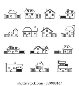 House white vector icon set