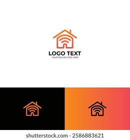 House wifi logo design template