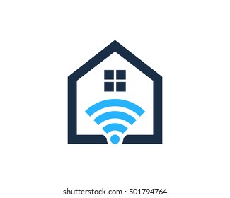 House Wifi Logo Design Template, 