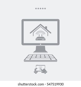 House wi-fi modem - Vector icon for computer website or application